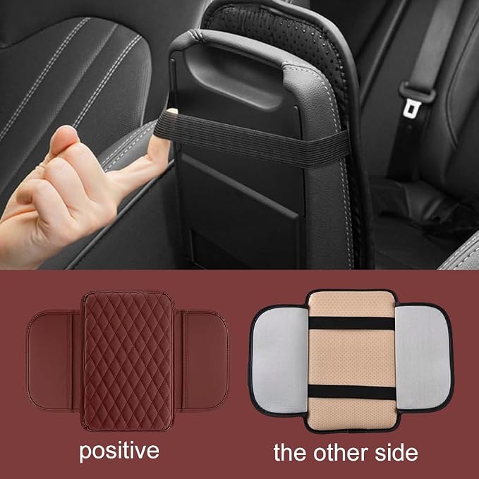 Memory Cotton Leather Car Armrest Box Pad, 2025 New Universal Style Memory - Image 6