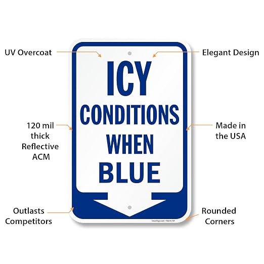 SmartSign 18 x 12 inch Icy Conditions When Blue Sign - Image 4