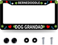 Bernedoodle Dog Lover License Plate Frame Floral License Plate Stainless Steel by GORSNKYE