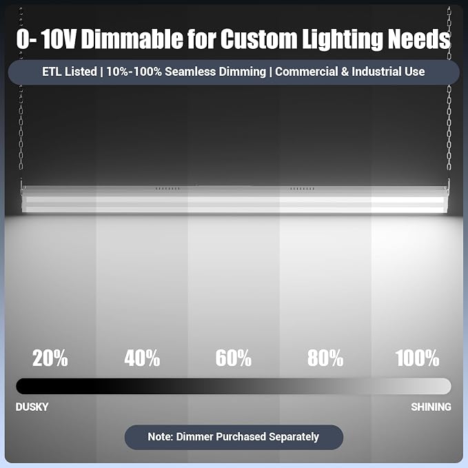 LED Linear Shop Lights 300W, 45000LM Led High Bay Lights 5000K Daylight 120-277V - Image 3