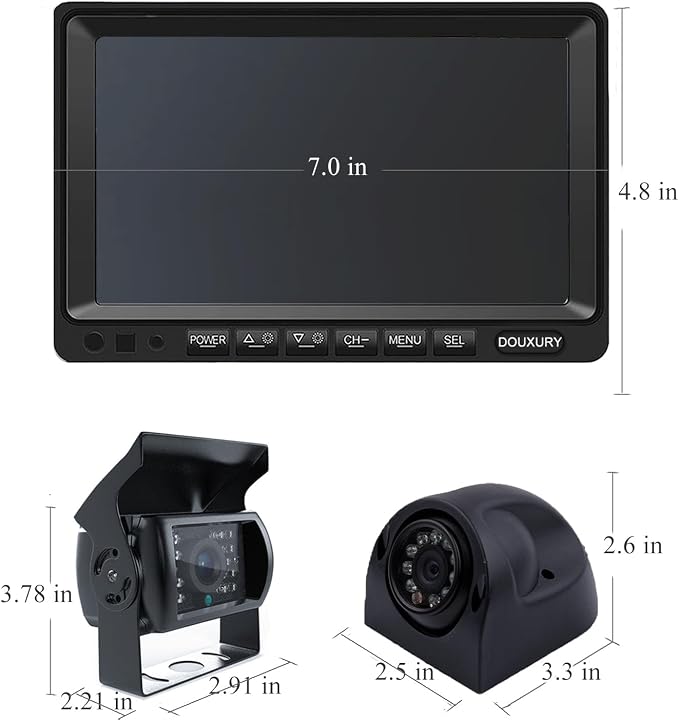 RV Backup Camera System with 7'' Quad Split 1080P Monitor - Image 6