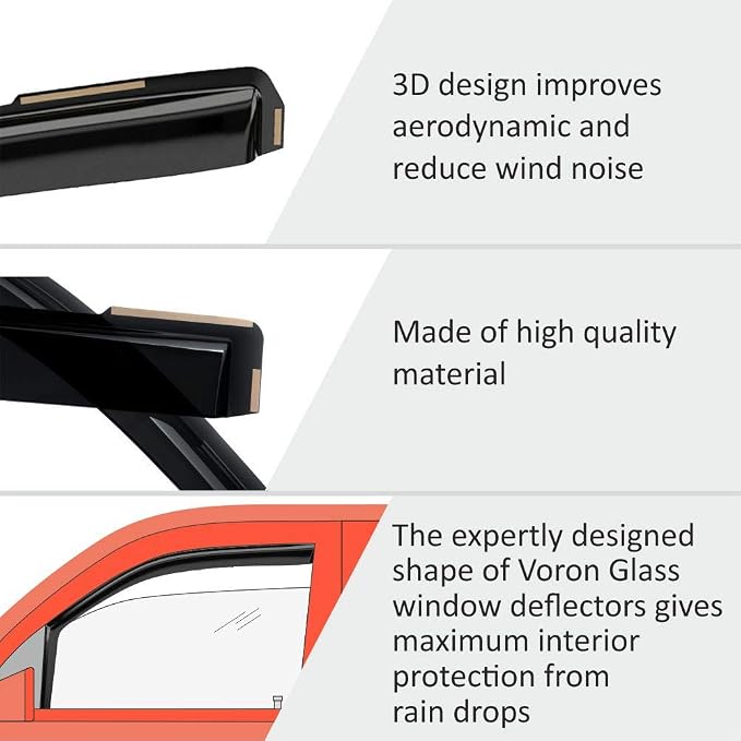 Voron Glass in-Channel Extra Durable Rain Guards - Image 4