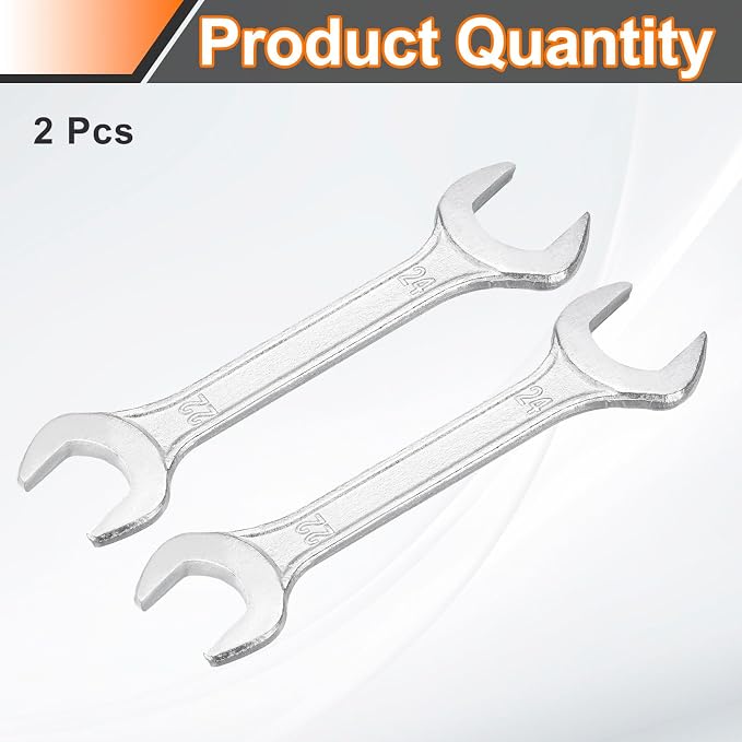 HARFINGTON 2pcs Double Open End Wrench 22mm x 24mm Metric 15 Degree Offset - Image 3