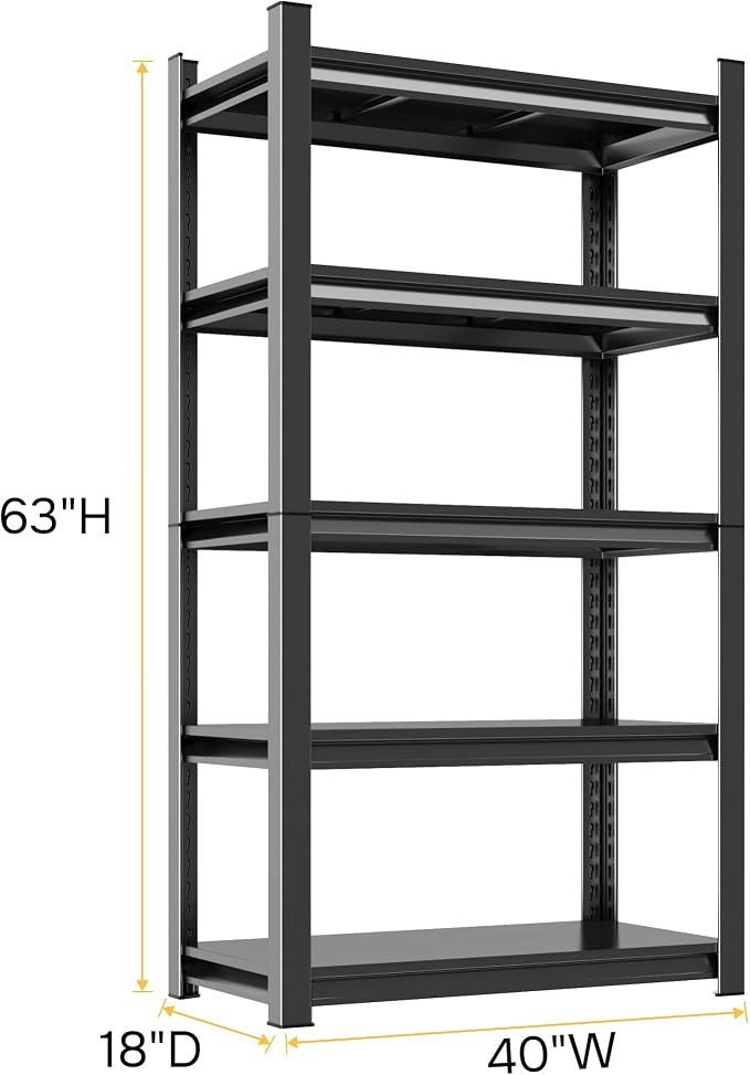 63''H Garage Shelving Capacity Heavy Duty Garage Storage Shelves, 3000LBS - Image 3
