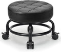 Low Roller Seat Low Height Rolling Stool PU Leather Rolling Stool, Modern by LWADALN