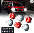 Xprite White Red LED Hideaway Strobe Lights Kit, 20 Flashing Patterns w/Control by XPRITE