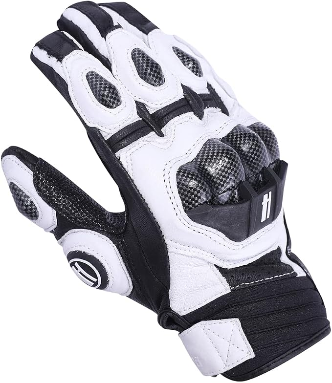 Harssidanzar Breathable Leather Motorcycle Gloves Touchscreen by Harssidanzar