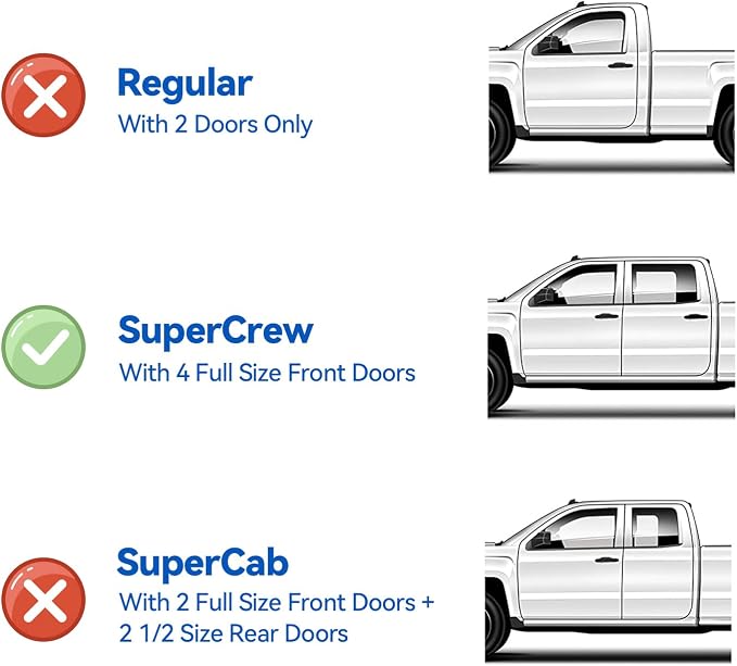 Window Visors Rain Guards for 2001 2002 2003 Ford F150 SuperCrew Cab, - Image 2