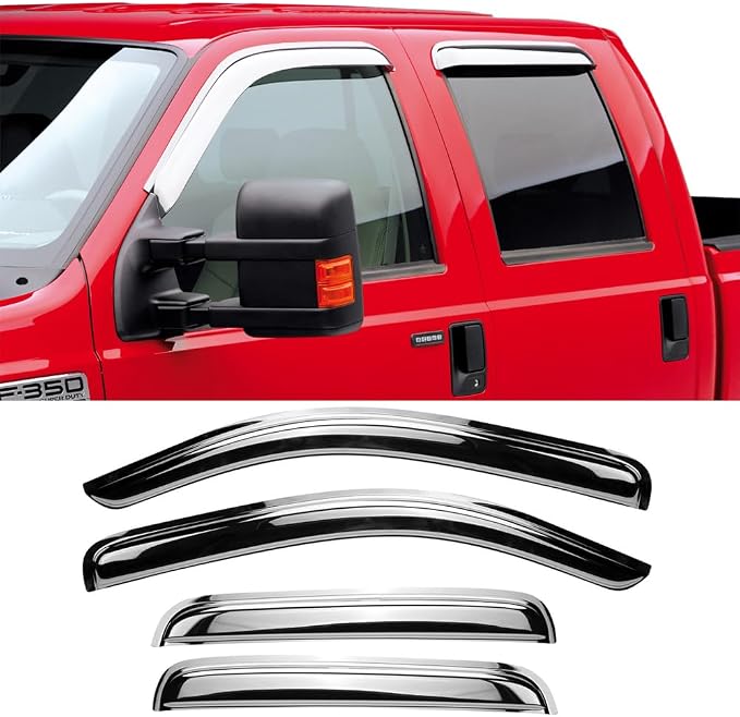 Chrome Side Window Visors Wind Vent Deflector by STARTSHIP