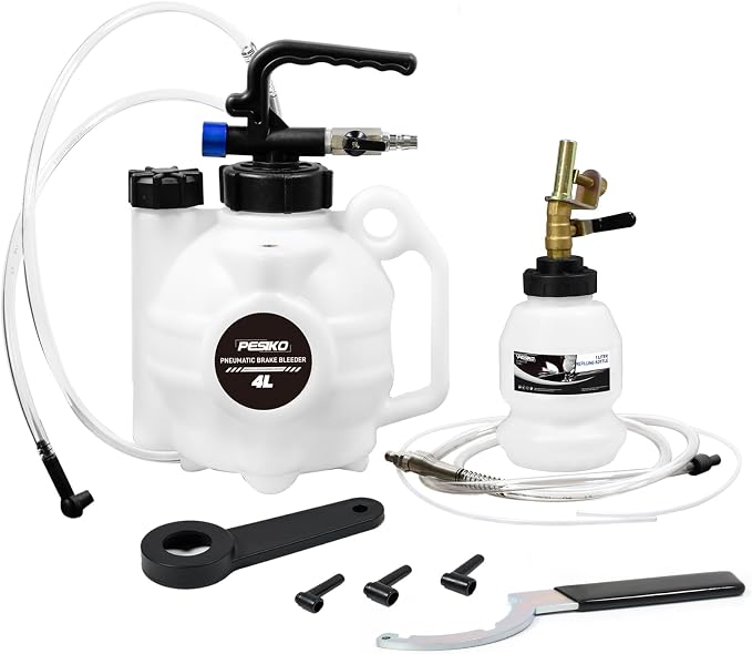 4L Vacuum Brake Bleeder Kit, One Person Pneumatic Brake Bleeding Fluid by PESIKOTOOLS