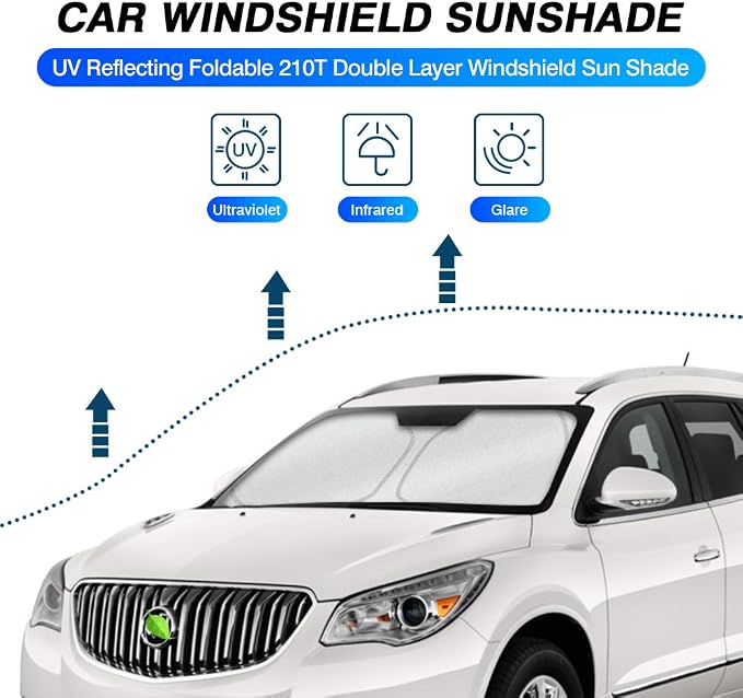 KUST Windshield Sun Shade for 2010-2017 Buick Enclave Accessories Custom Fit - Image 2