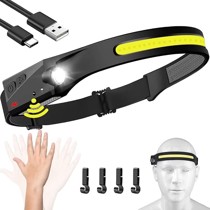 Headlamp Rechargeable, 230° Wide Beam Head Lamp LED by BIAT