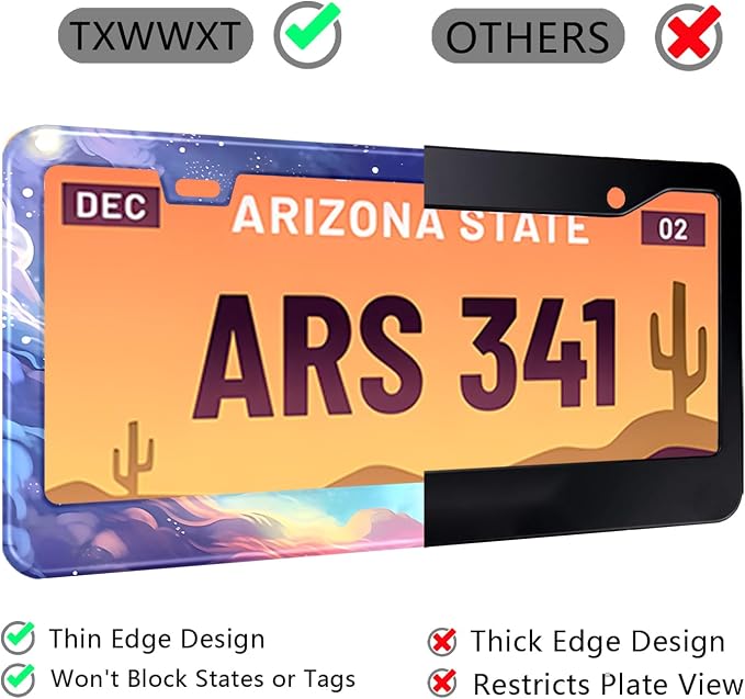 Space Galaxy License Plate Frame Blue Cloud Stars Sky Stainless Steel License - Image 5