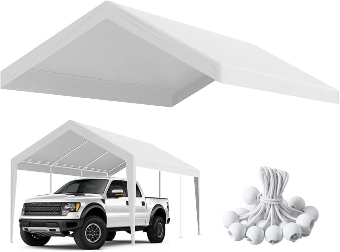 10'x20' Canopy Replacement Cover, Beefull Carport Replacement Canopy by Beefull