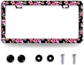 Cherry Blossom License Plate Frame Pink Flowers License Plate Frames Funny by BRAGHRTED