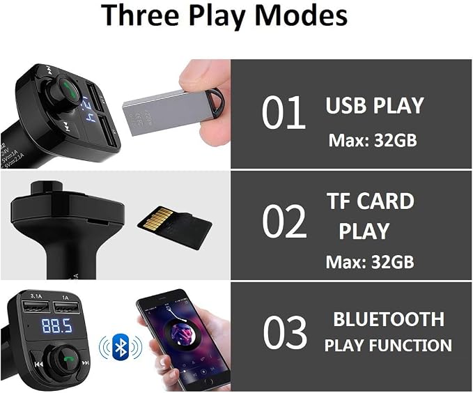 Handsfree Call Car Charger, Wireless Bluetooth FM Transmitter Radio Receiver - Image 9