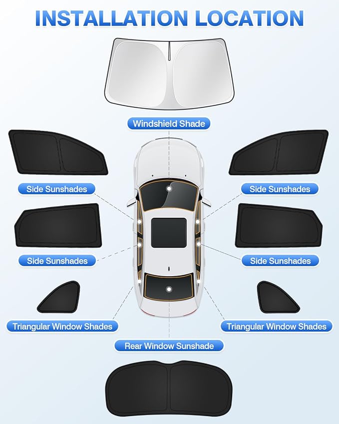 Sunshades for Hyundai Tucson 2016-2021 Accessories Windshield Sun Shade Side - Image 5