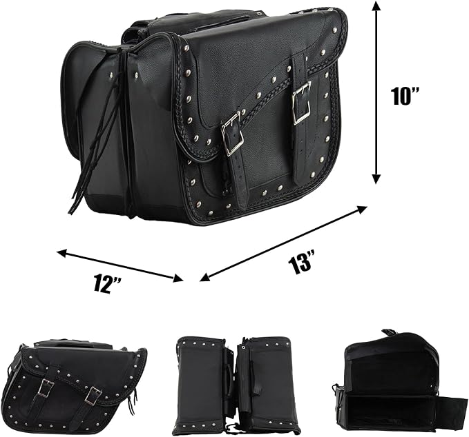 Synthetic Leather Motorcycle Luggage Bag - Image 6