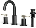 FORIOUS Brushed Nickel and Matte Black Bathroom Faucet 8 Inch, 2 Handle by FORIOUS