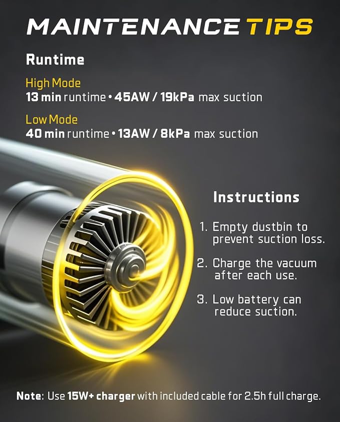 Fanttik Slim V8 APEX Car Vacuum, 4-in-1 Portable Mini Cordless Vacuum - Image 3