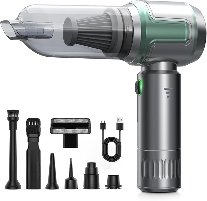 Car Vacuum Portable Cordless, 16000PA Powerful Car Vacuum Cleaner, 7 in 1 Mini by Ecoflick
