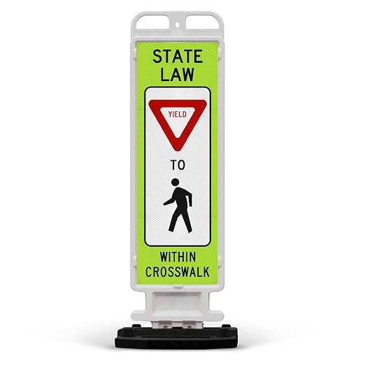 State Law Yield For Pedestrian Within Crosswalk R1-6a MUTCD Sign, Double Sided by SigoSigns