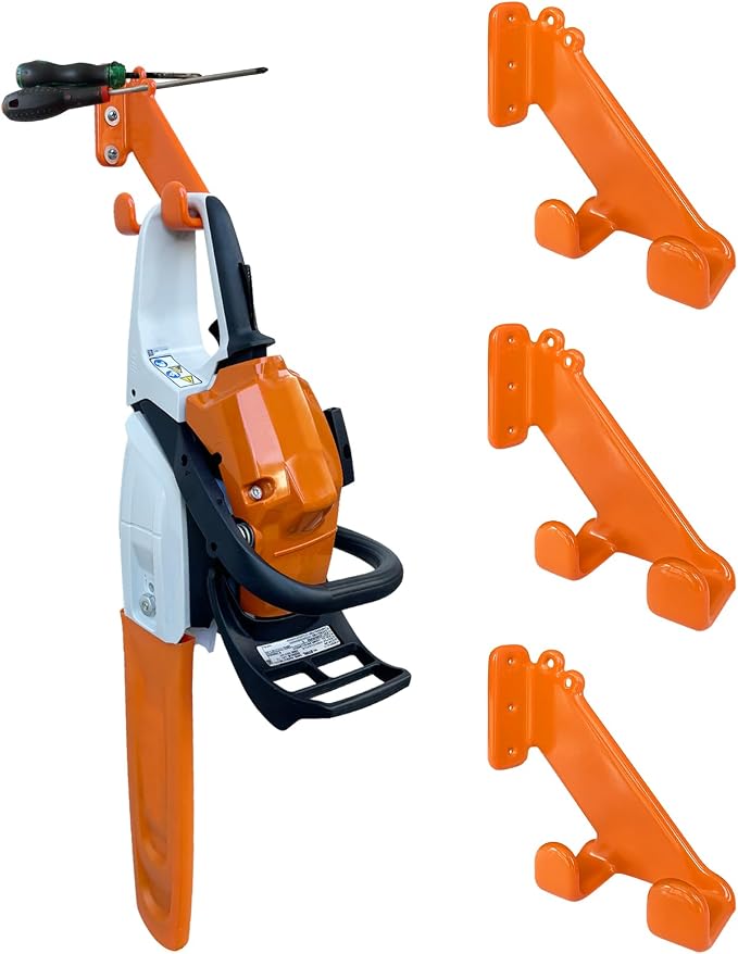 Chainsaw Hanger, 3 Pack Chainsaw Wall Mount, Heavy Duty Chainsaw Holder by OSROENE