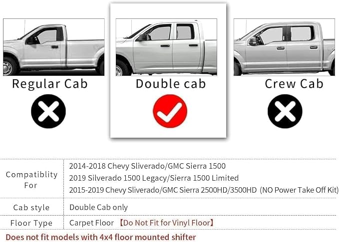 ANBINGO-Floor Mats Fits 2014-2018 Silverado/Sierra 1500, 2015-2019 2500/3500 HD - Image 2