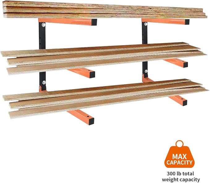 Homydom Garage Shelving Wood Rack, Lumber Storage Rack Wood Organizer Wall - Image 2