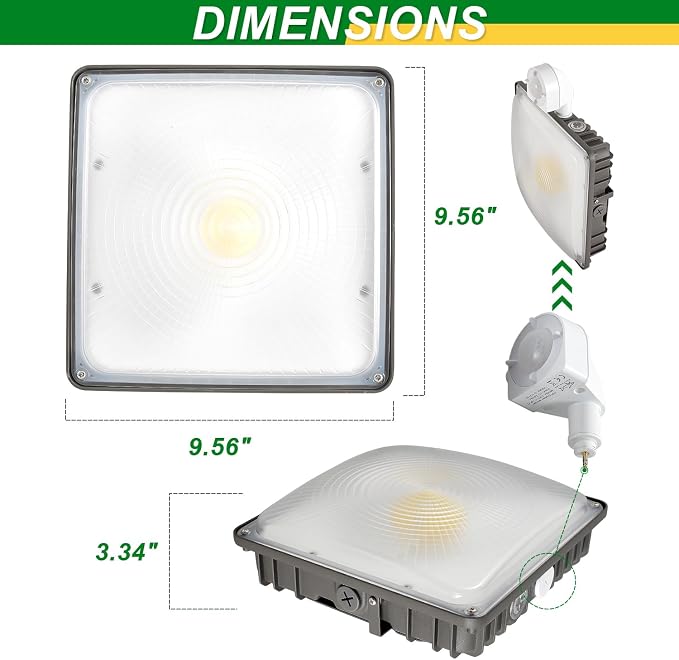 70W/45W/30W Power Selectable LED Canopy Garage Light - Image 4