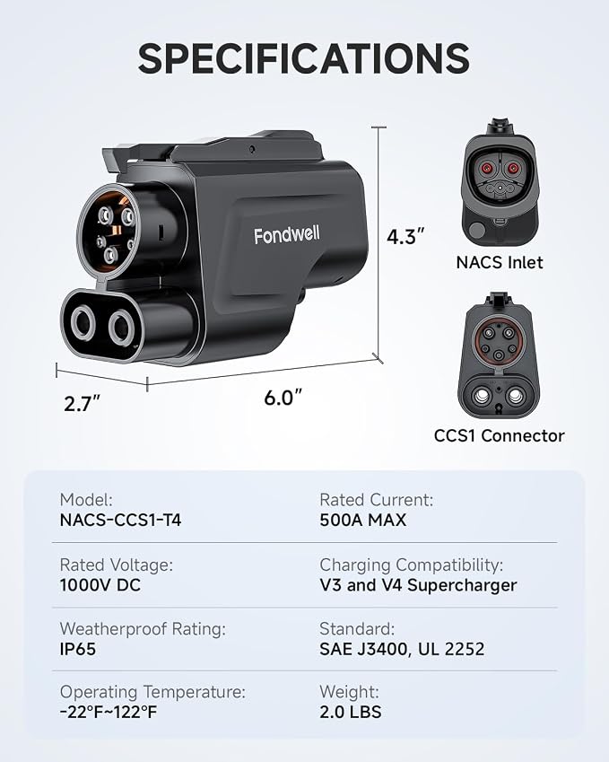 Fondwell NACS to CCS Charger Adapter: UL 2252 Safety Compliance Verified by SGS - Image 7