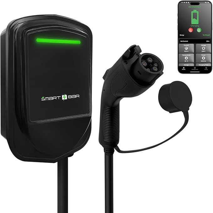 SBB Home Smart Level 2 EV Charger up to 48Amp, 240V Indoor/Outdoor Fast Car by SMART+BAR
