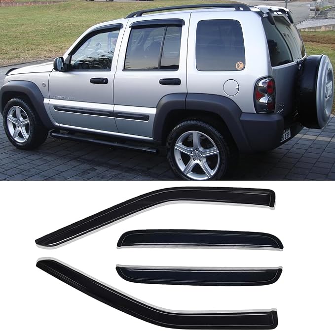 94428 Side Window Wind Vent Deflector, Dark Smoke Tint Window Visor fit - Image 3