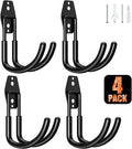 4 Pack 5.5x4.1 inch J Heavy Duty Garage Hooks, Solid Steel Wall Mount Hangers by MIKRUI