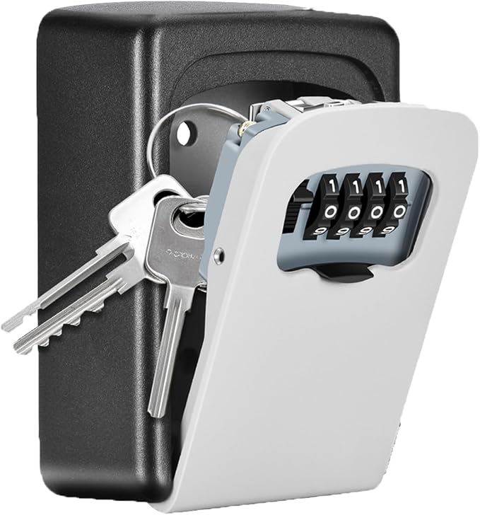 Key Lock Box Wall Mounted, Fayleeko 4 Digit Combination Lockbox by Fayleeko