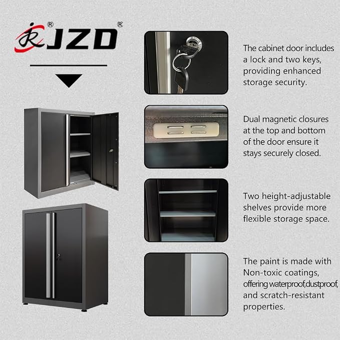 JZD Metal Workshop Cabinet System, Garage Organization Tools Storage, No Wall - Image 7