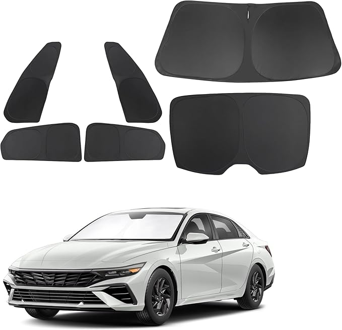 TINGLU Window Shades for Hyundai Elantra 2021-2024 2025 Accessories Car Side by TINGLU