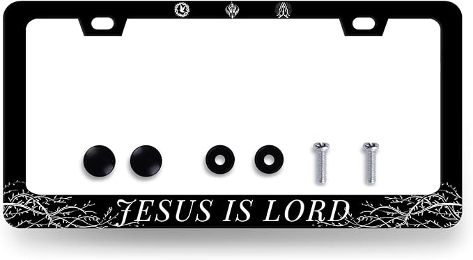 Jesus is Lord License Plate Frame Christian License Plate Holder Stainless by RNKATIH