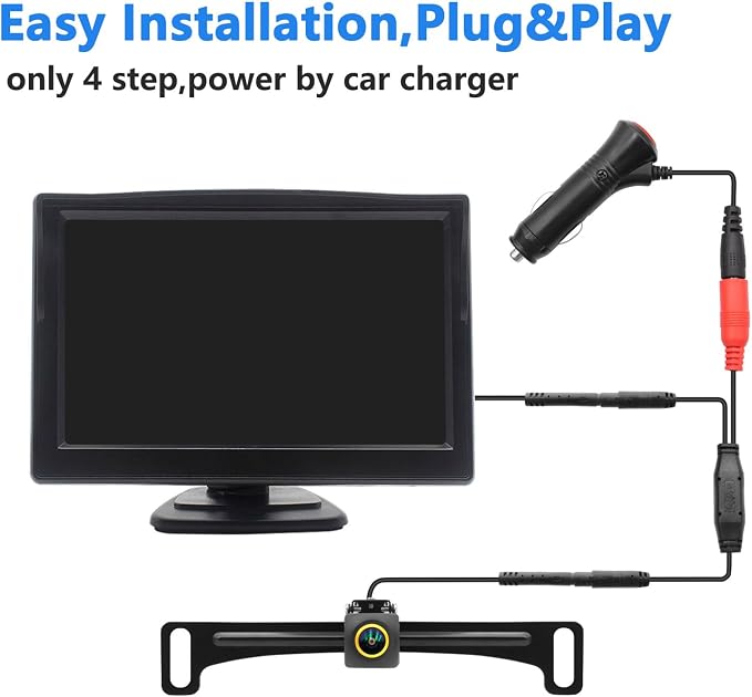 Wired Backup Camera for Truck 5 '' AHD 1080P Front Rear View Monitor KIT 2K - Image 3