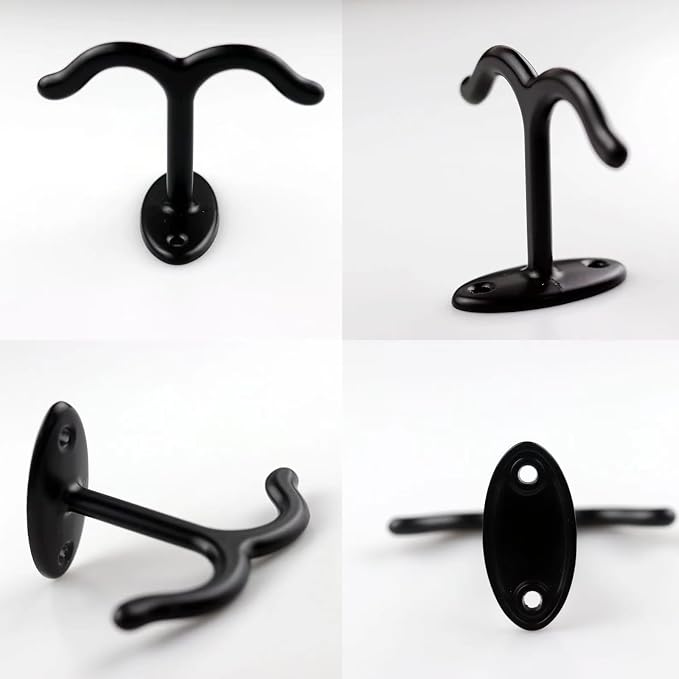 10 Pcs Zinc Alloy Ceiling Double Hook Cabinet Wardrobe Coat Towel Hat Hook - Image 4