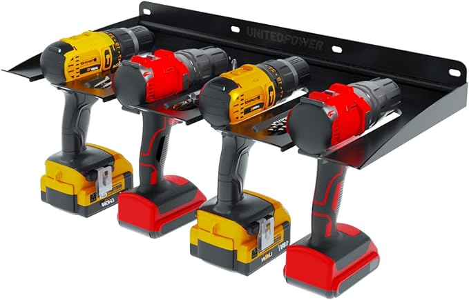 UNITEDPOWER Electric Drill Storage Rack, Holds 4 Drills, Wall Mounted Power - Image 2