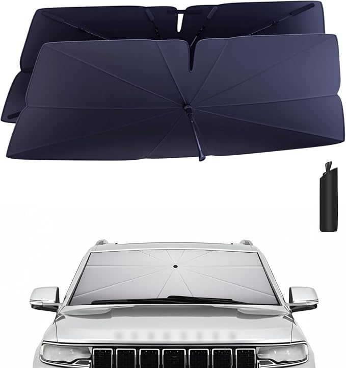 Windshield Sun Shade Umbrella for 2022-2025 Jeep Wagoneer Accessories: Custom by HIMUMOY
