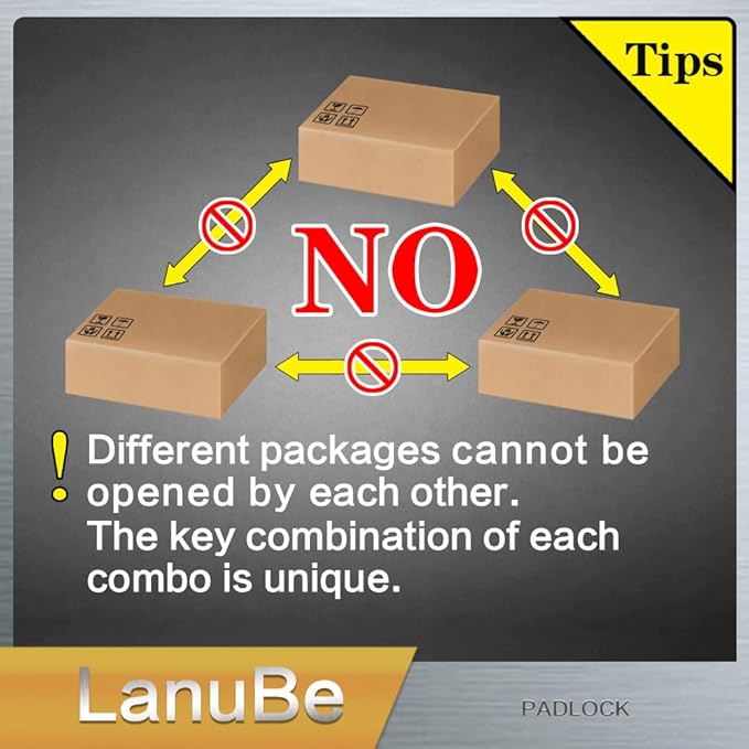 LanuBe Lock Laminated keyed Padlock, keyed Alike Locks, Long Shackle, Marked - Image 5