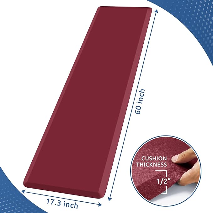 KitchenClouds Kitchen Mat Cushioned Anti Fatigue Kitchen Rug 17.3"x60" - Image 2