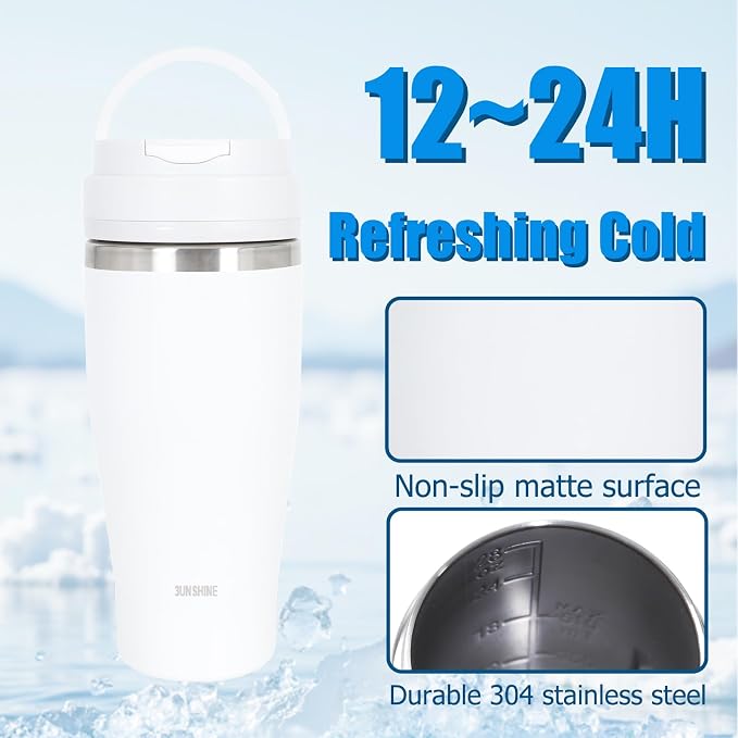 Ice Shave 2-in-1 Stainless Steel Vacuum Tumbler & Cordless Blender - 28oz - Image 2
