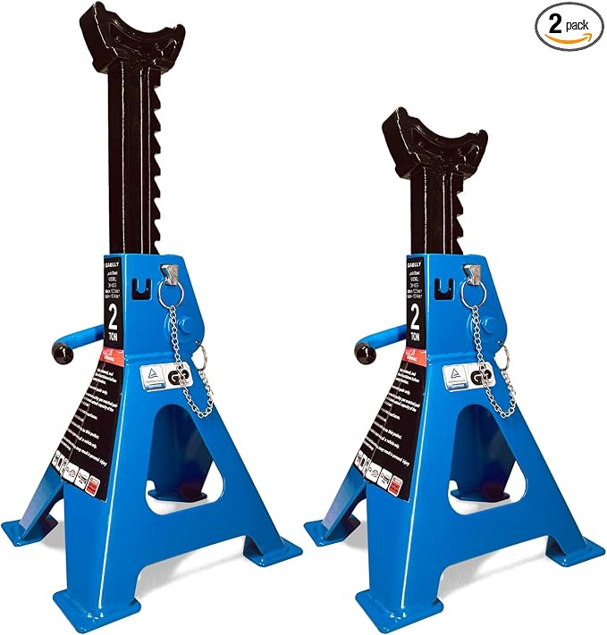 Car Jack Stands 2 Ton with Double Locking and Large Foot Base by GAOLLY