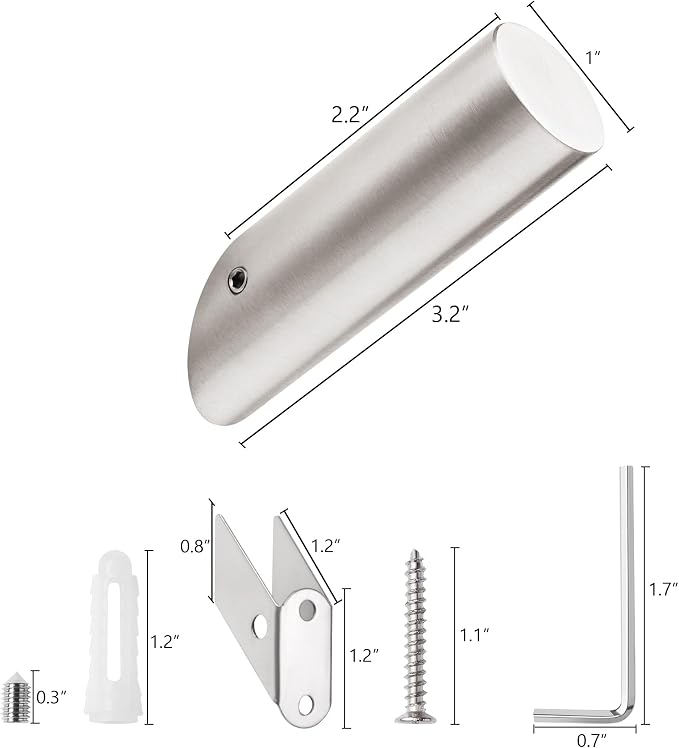 NINETREX Towel Hooks Brushed Nickel Modern Wall Hooks SUS 304 Stainless Steel - Image 5