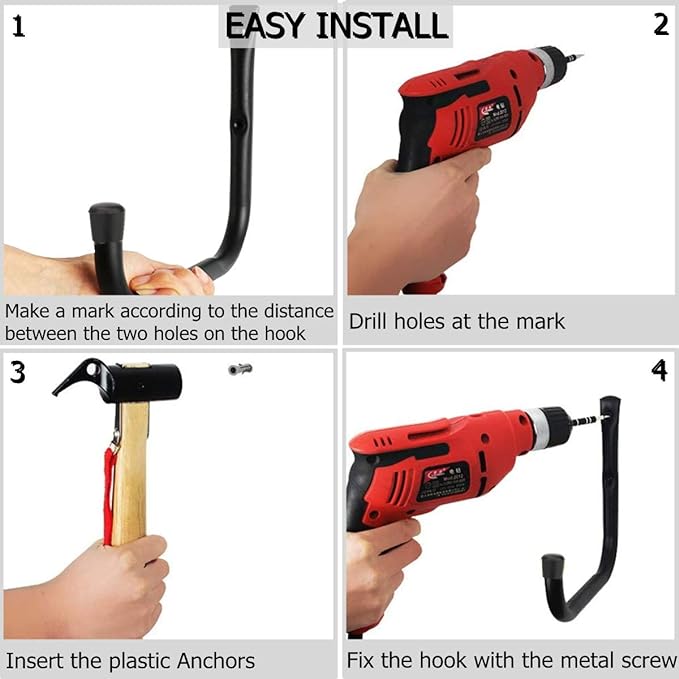8 Pack Wall Mount Storage Hooks, 9.6IN Garage Utility Hanger - Image 7