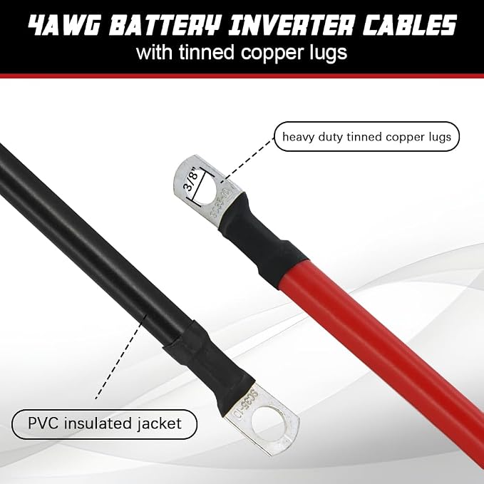 4 AWG Battery Cable 6FT 4 Gauge Pure Copper Battery Inverter Cables - Image 4