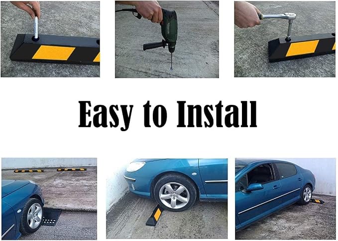 Goplus Parking Block, 72” Rubber Parking Bumpers - Image 5